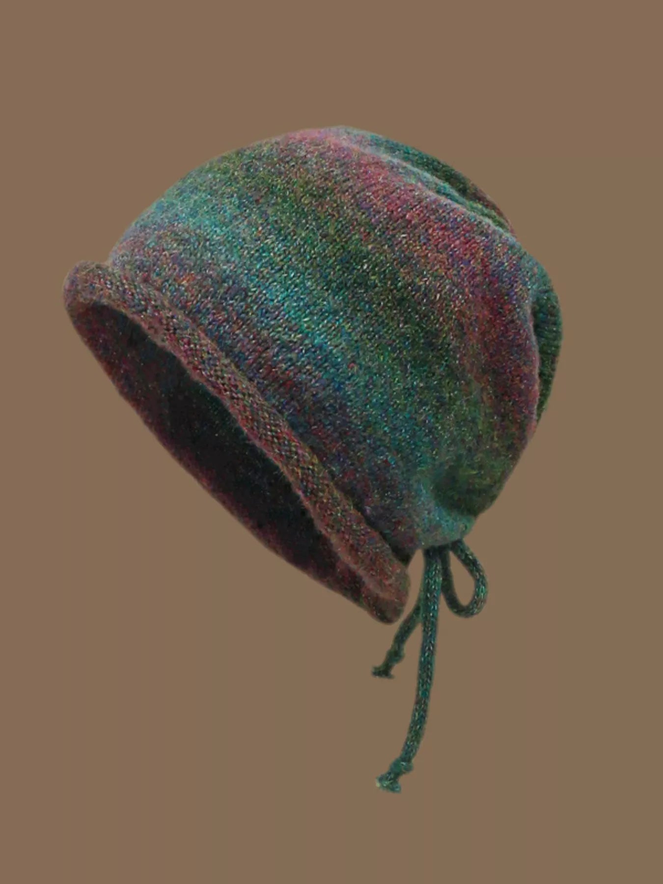 Colorful Knitted Tie-Dye Beanie Hat – view 4 | Lola Mariee