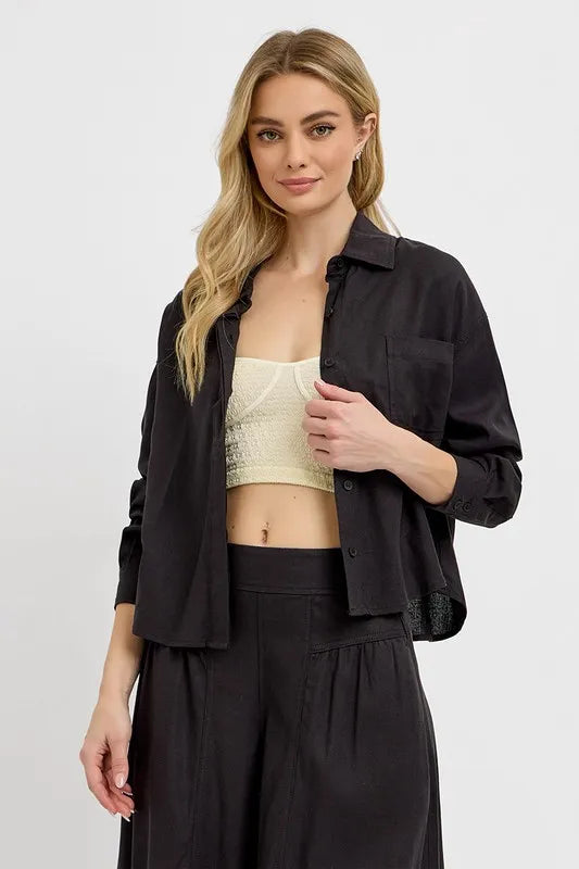 RISEN Button Down Long Sleeve Shirt - LOLA MARIEE | Lola Mariee