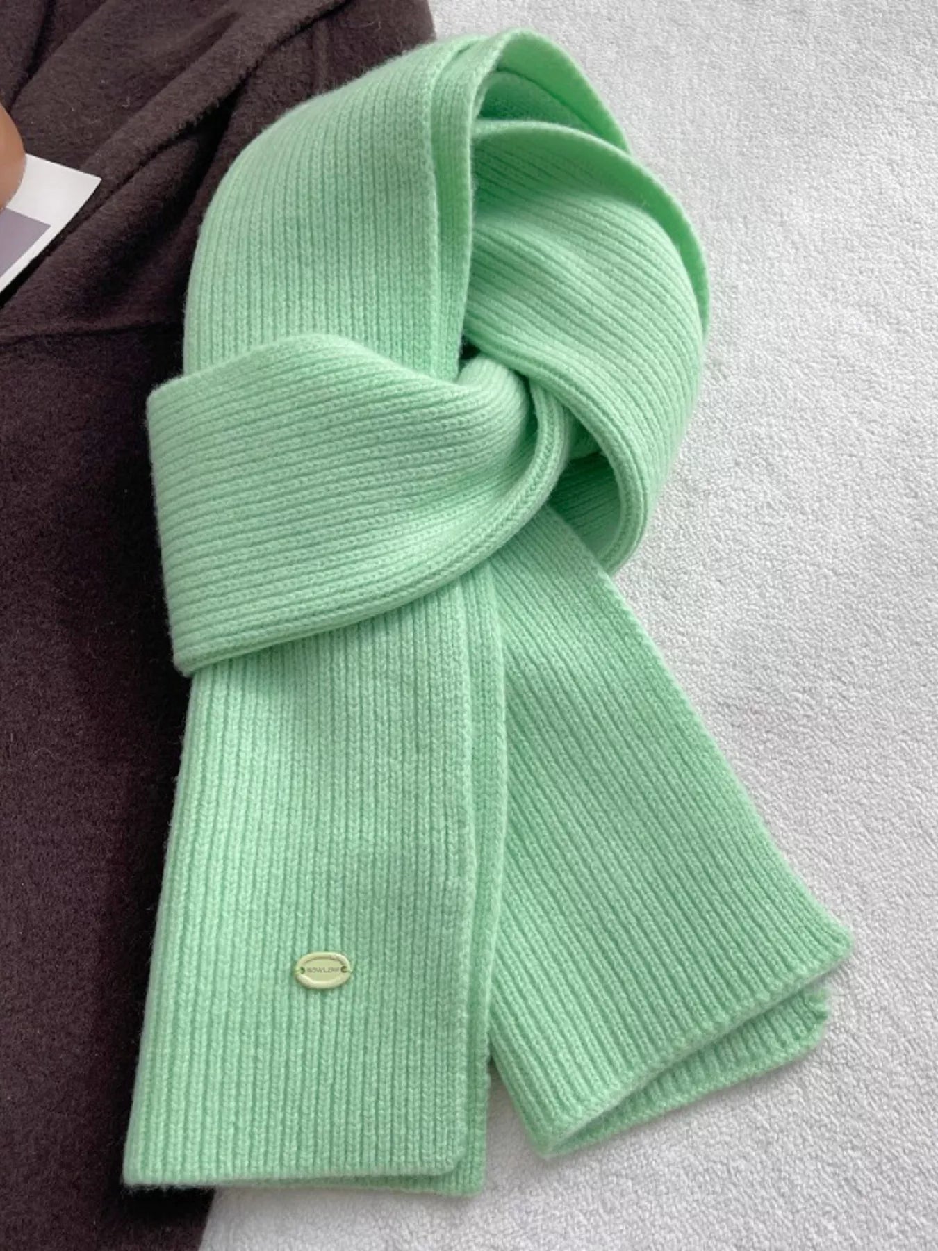 Pure Wool Soft Knit Scarf – view 7 | Lola Mariee