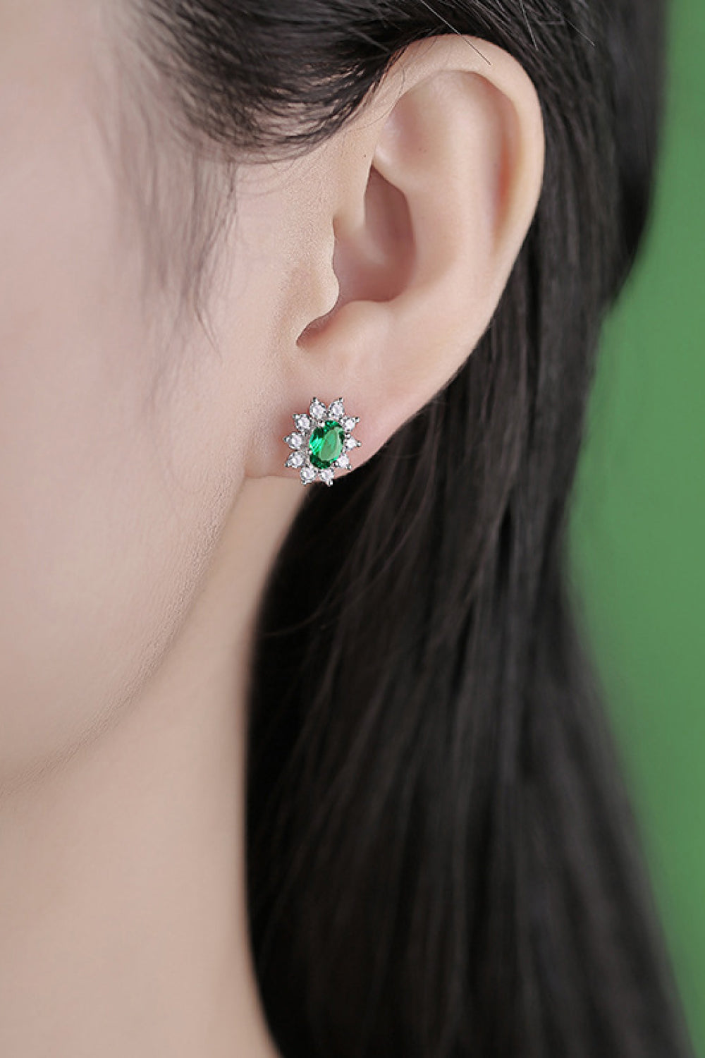 1 Carat Lab-Grown Emerald Stud Earrings | Lola Mariee
