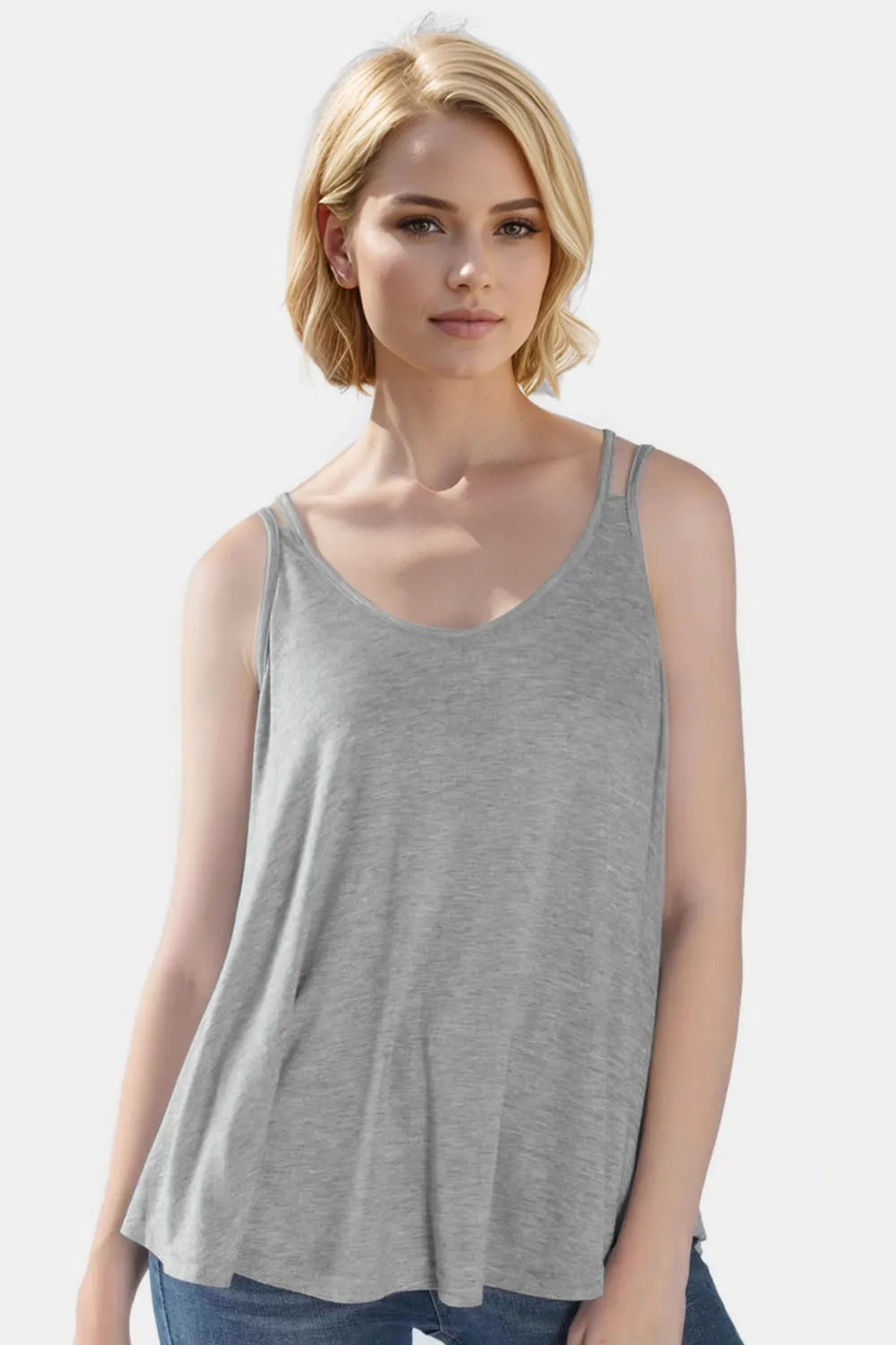 Basic Bae Bamboo Scoop Neck Double Spaghetti Straps Cami – view 9 | Lola Mariee