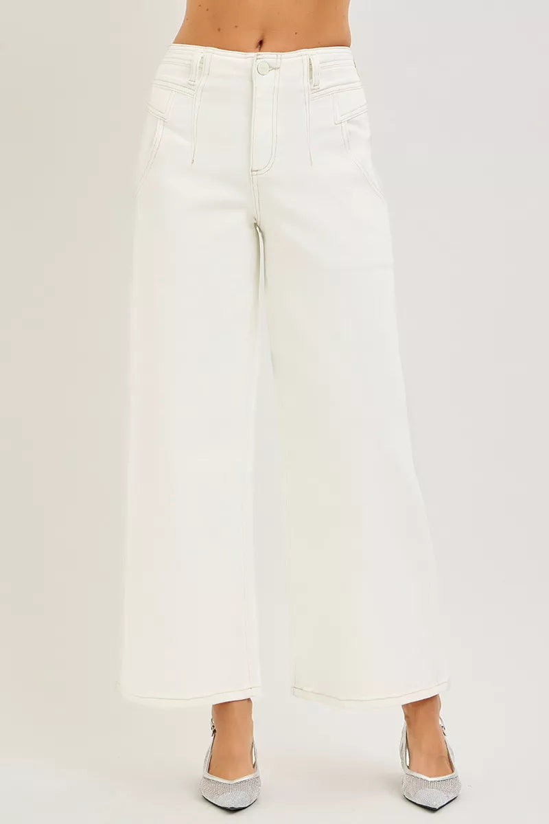 RISEN High Rise Ankle Wide Pants - women's bottoms at Lola Mariee boutique