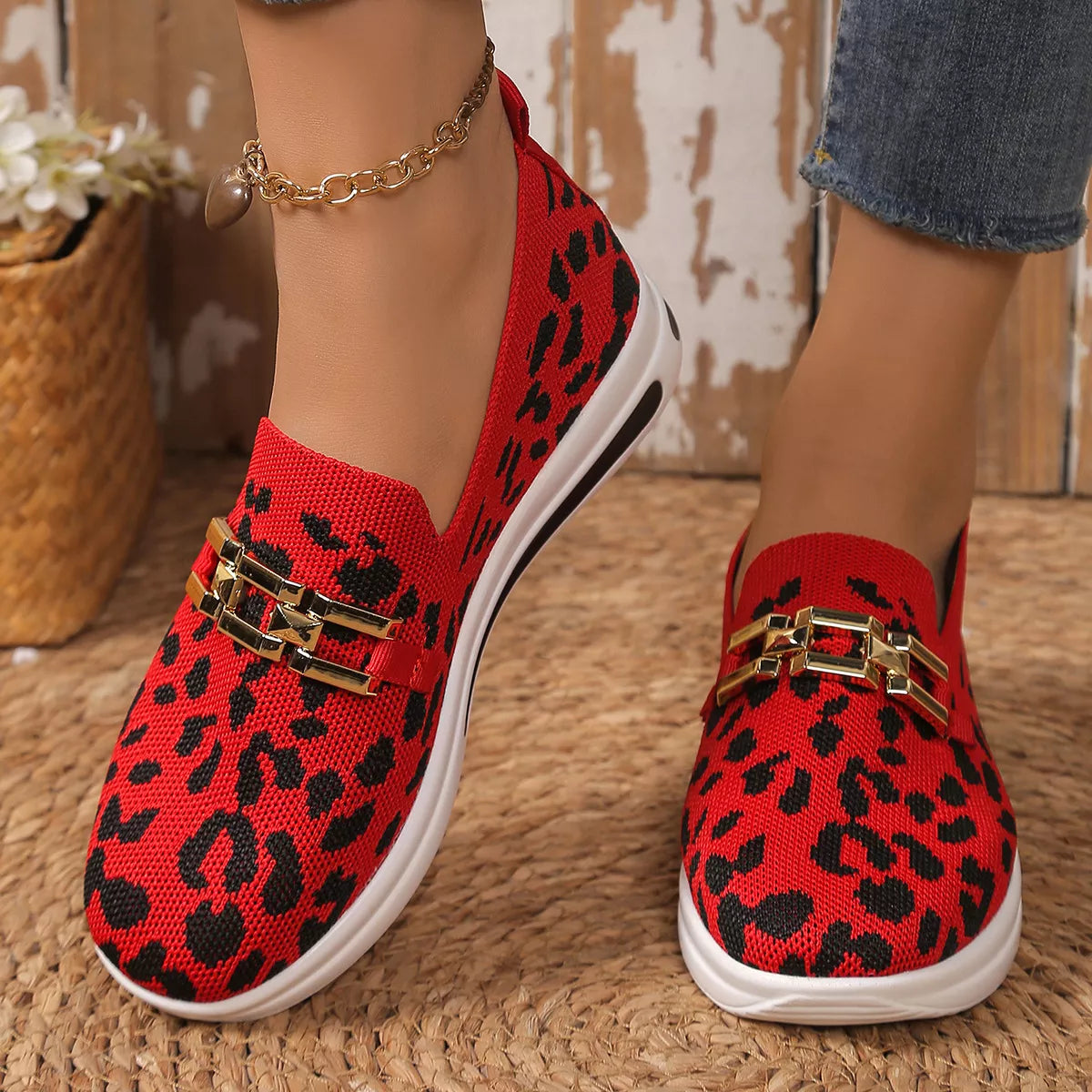 Leopard Mesh Slip-Ons - Trendsi | Lola Mariee