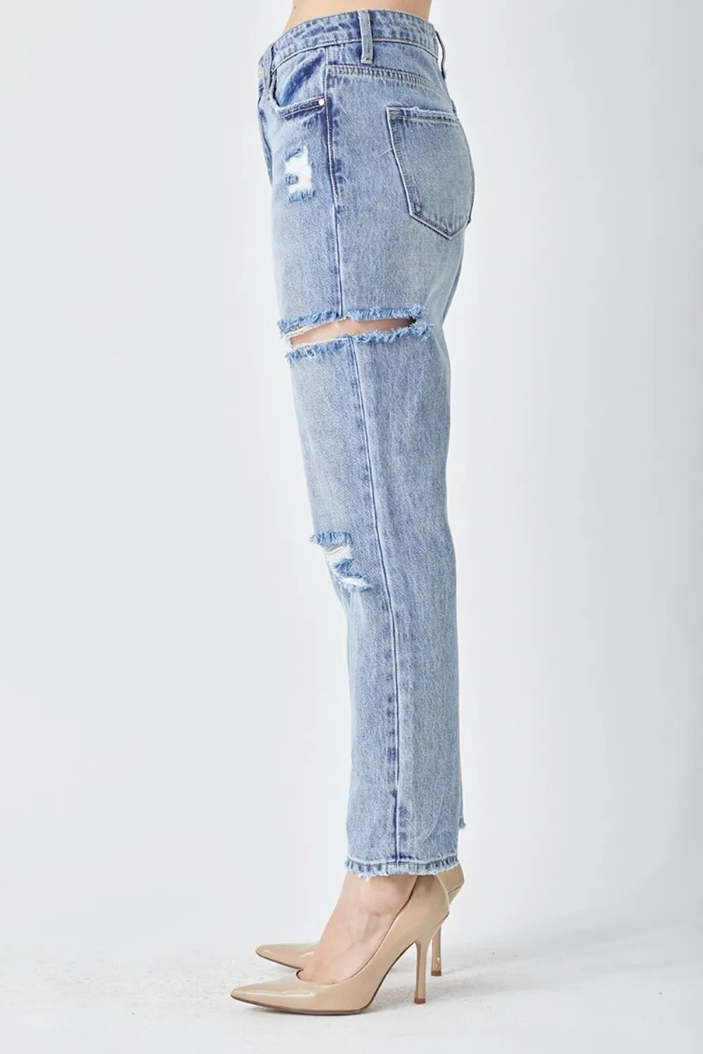RISEN Distressed Slim Cropped Jeans - LOLA MARIEE | Lola Mariee