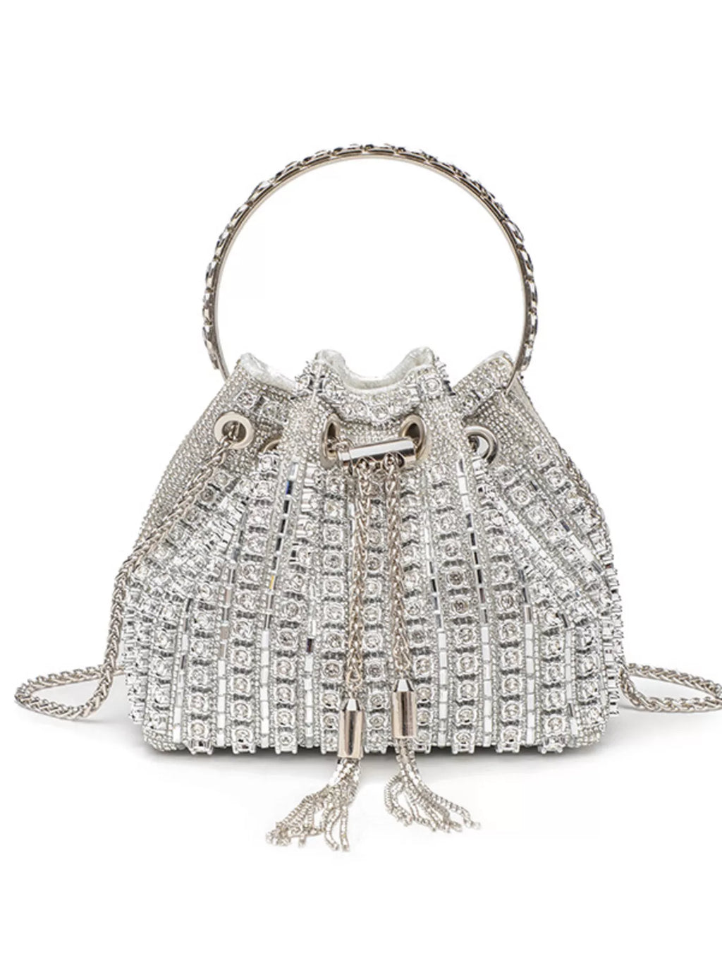 Rhinestone Embellished Bucket Crossbody Bag - Trendsi | Lola Mariee