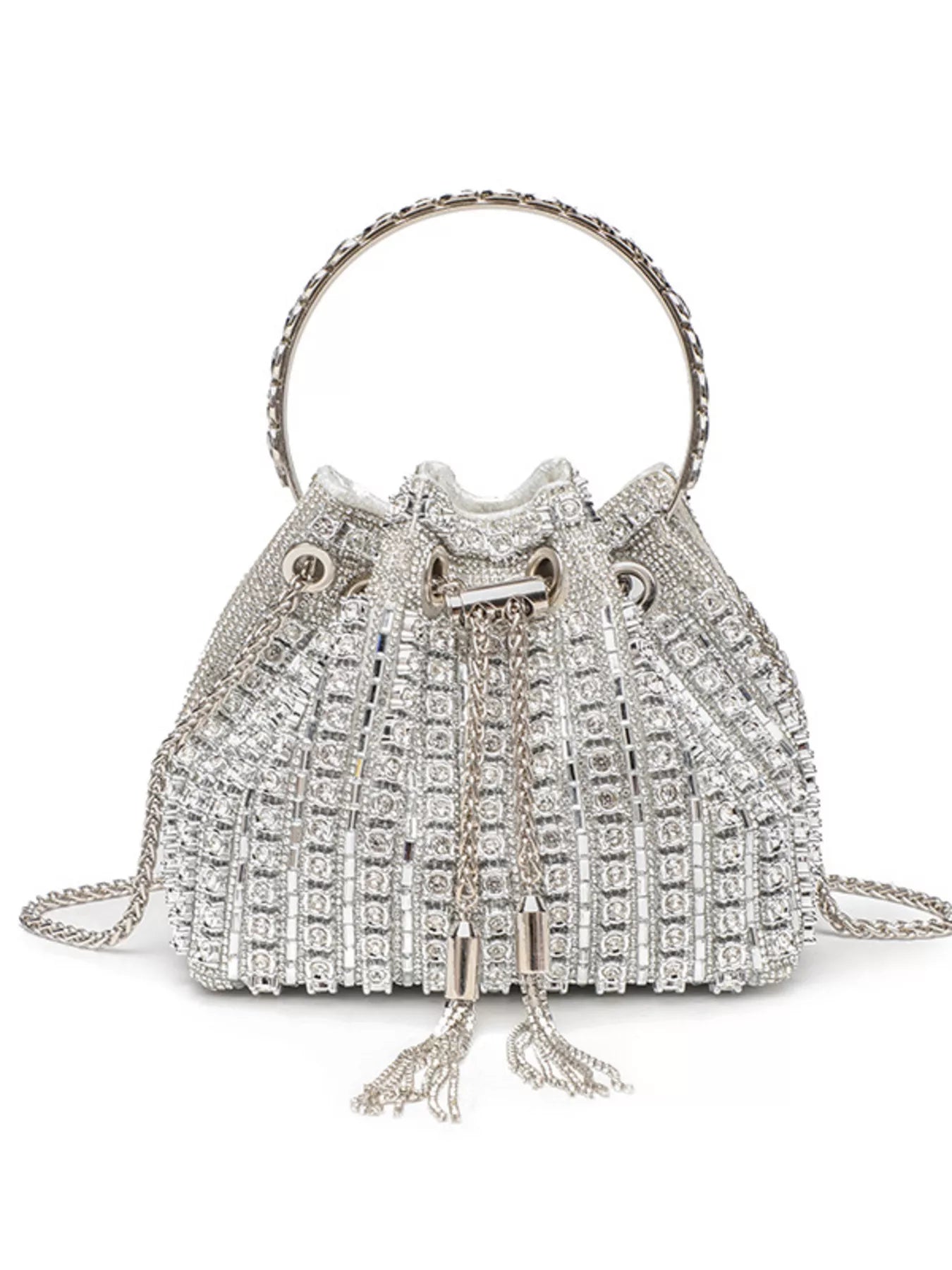 Rhinestone Embellished Bucket Crossbody Bag - Trendsi | Lola Mariee