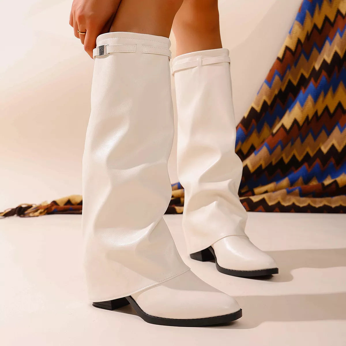 Point Toe Block Heels Boots – view 6 | Lola Mariee