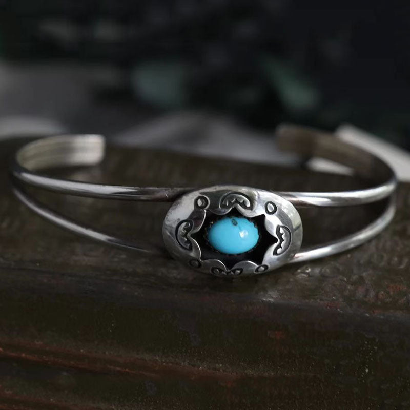 Turquoise Open Bracelet – view 5 | Lola Mariee
