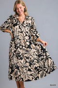 Umgee Floral Print Tiered Midi Dress - women's dress at Lola Mariee boutique
