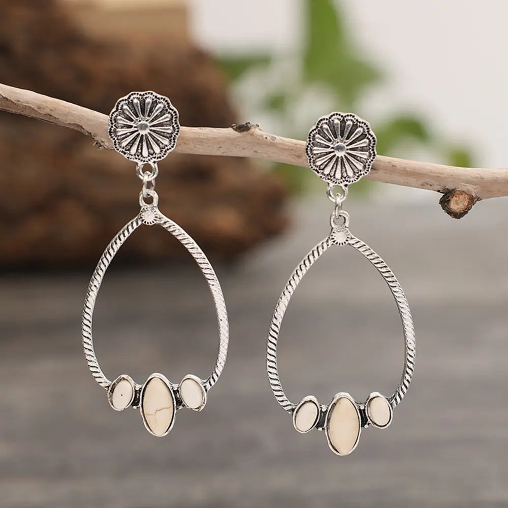 Artificial Turquoise Teardrop Earrings – view 3 | Lola Mariee