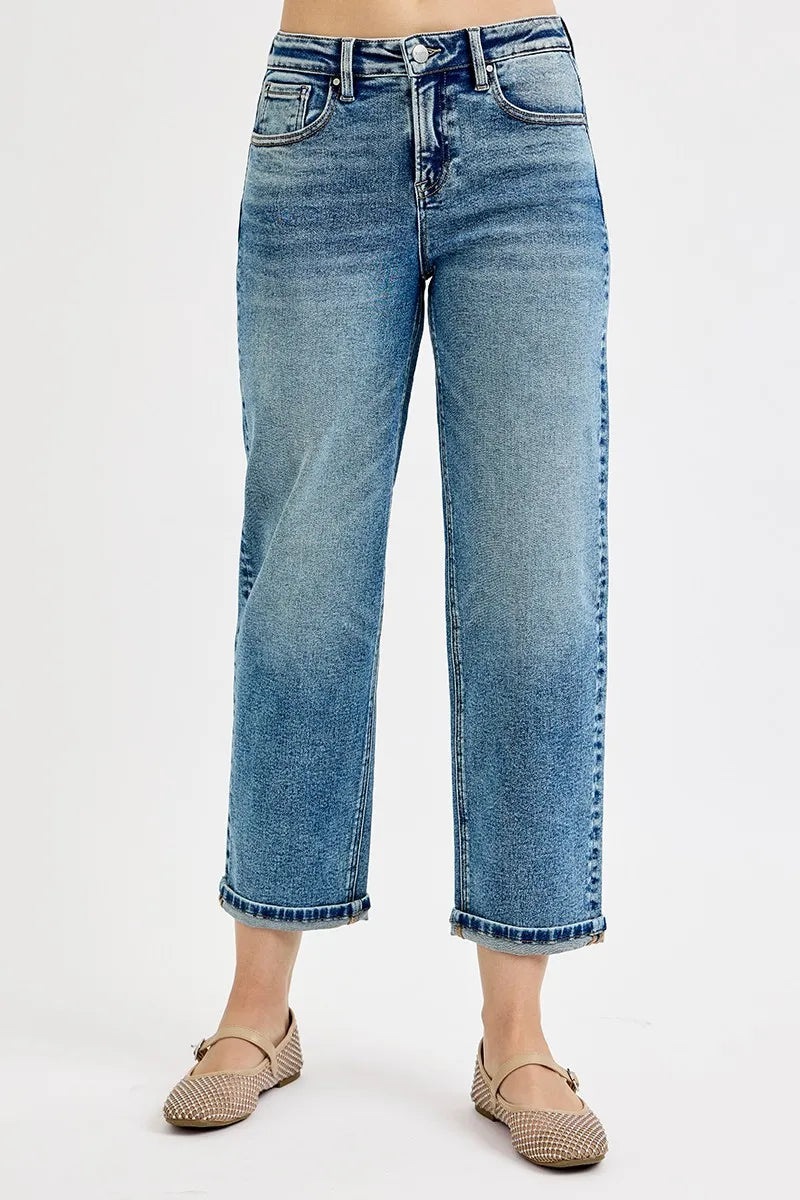 RISEN Full Size High Rise Crop Boyfriend Jeans Plus Size - women's top at Lola Mariee boutique