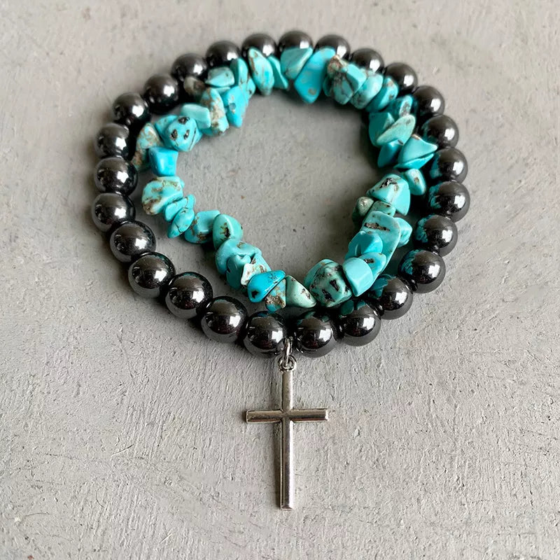 Turquoise Alloy Bracelet – view 6 | Lola Mariee