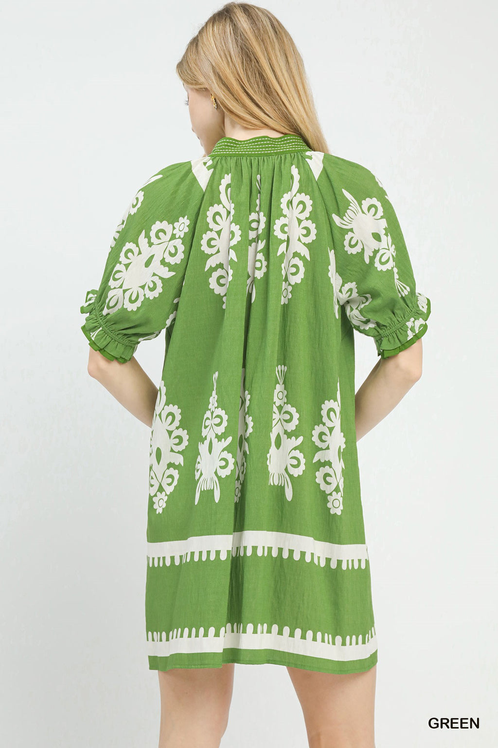 Umgee Two Tone Border Print Mini Dress - Trendsi | Lola Mariee
