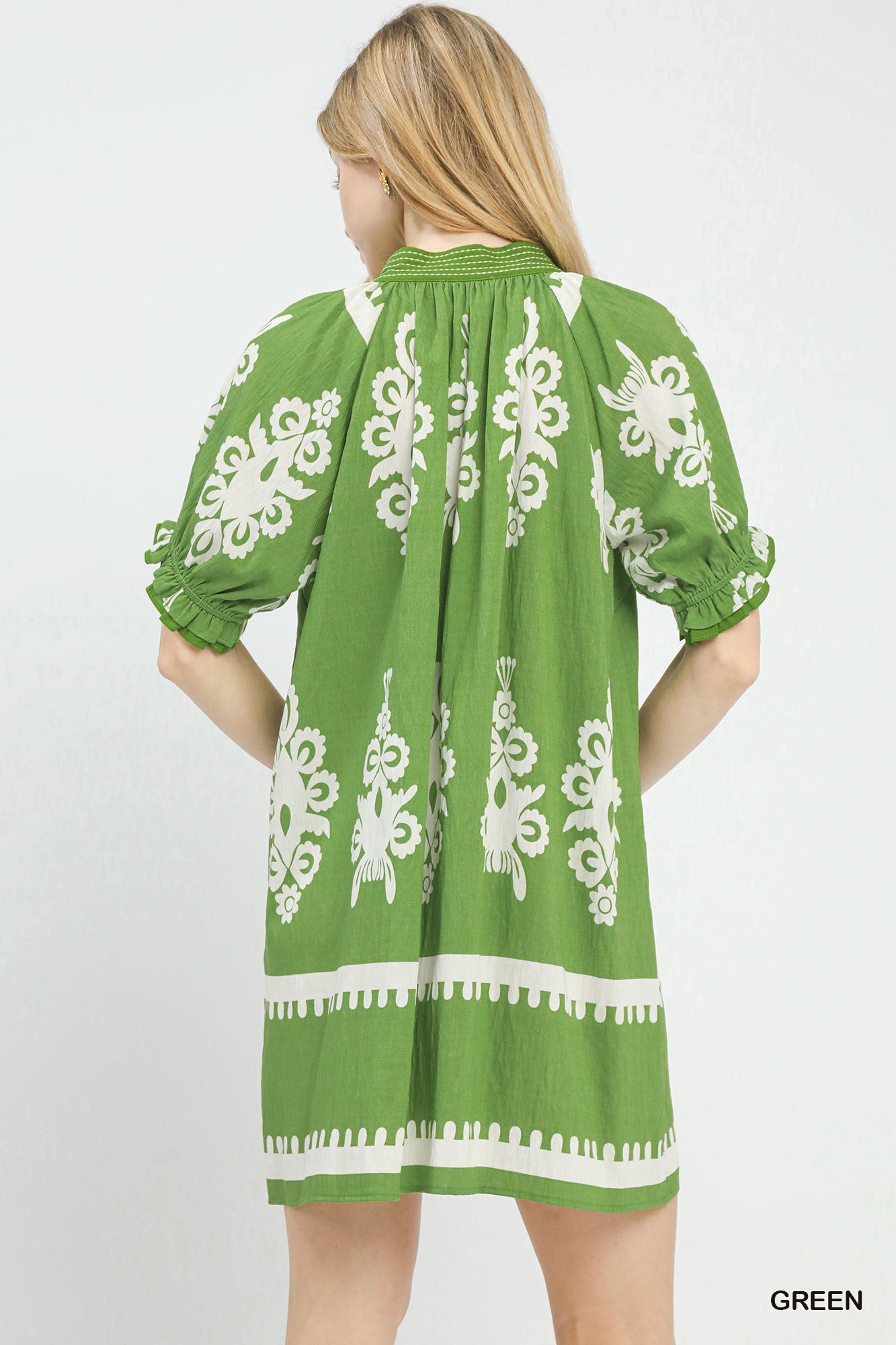 Umgee Two Tone Border Print Mini Dress - Trendsi | Lola Mariee