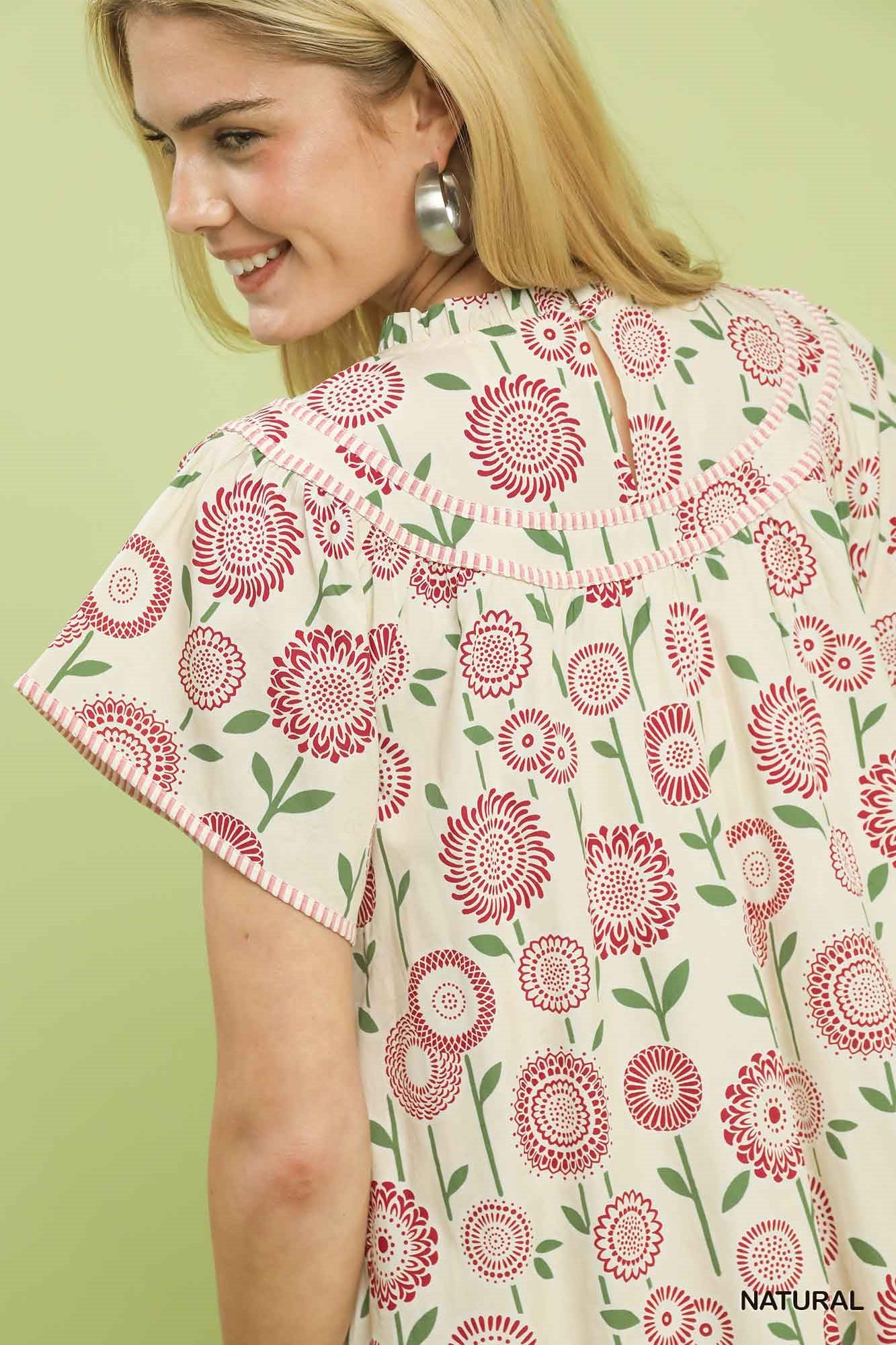 Umgee Floral Print Tiered Babydoll Dress - Trendsi | Lola Mariee