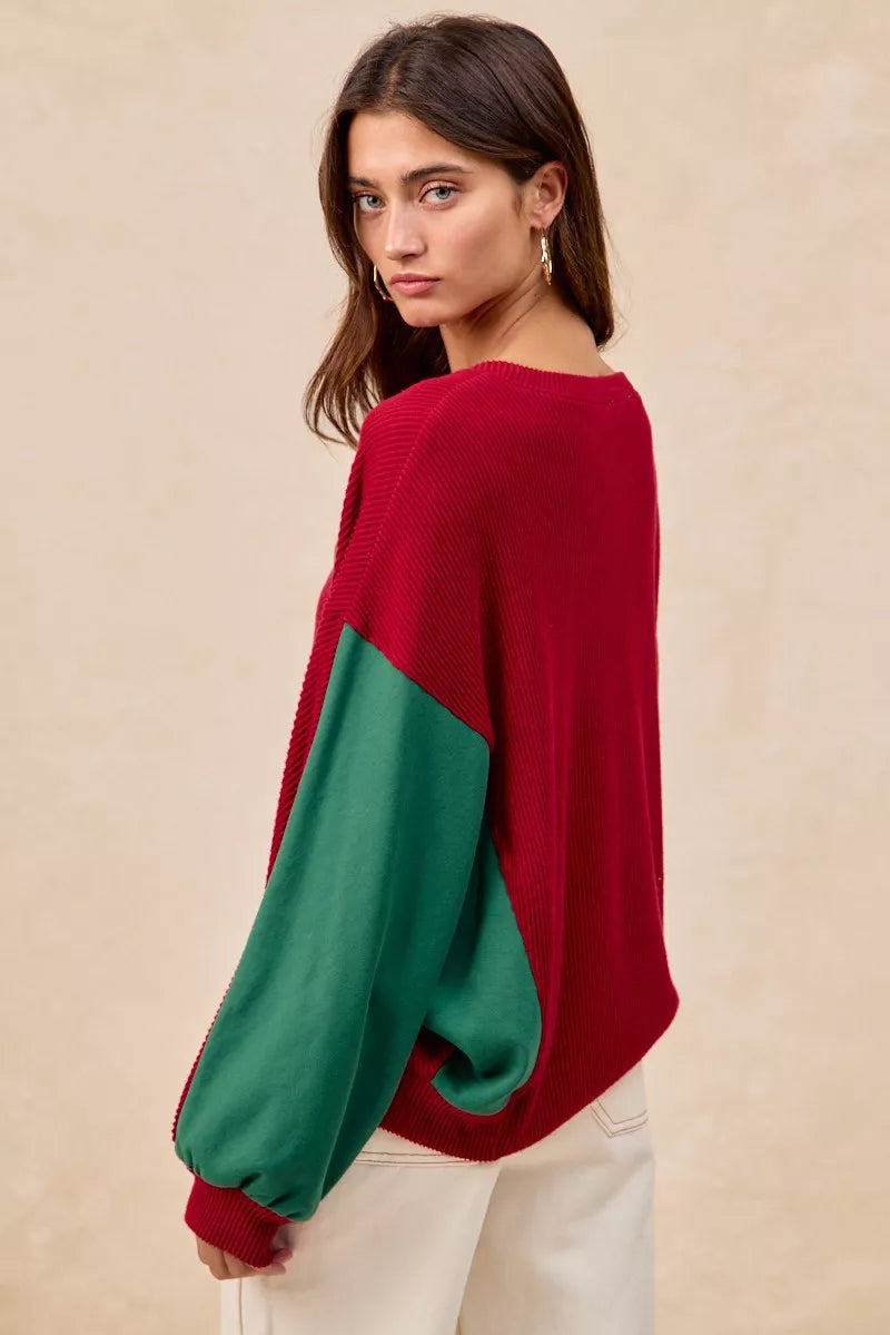 BiBi Christmas Theme Tree Embroidered Sweater - Trendsi | Lola Mariee