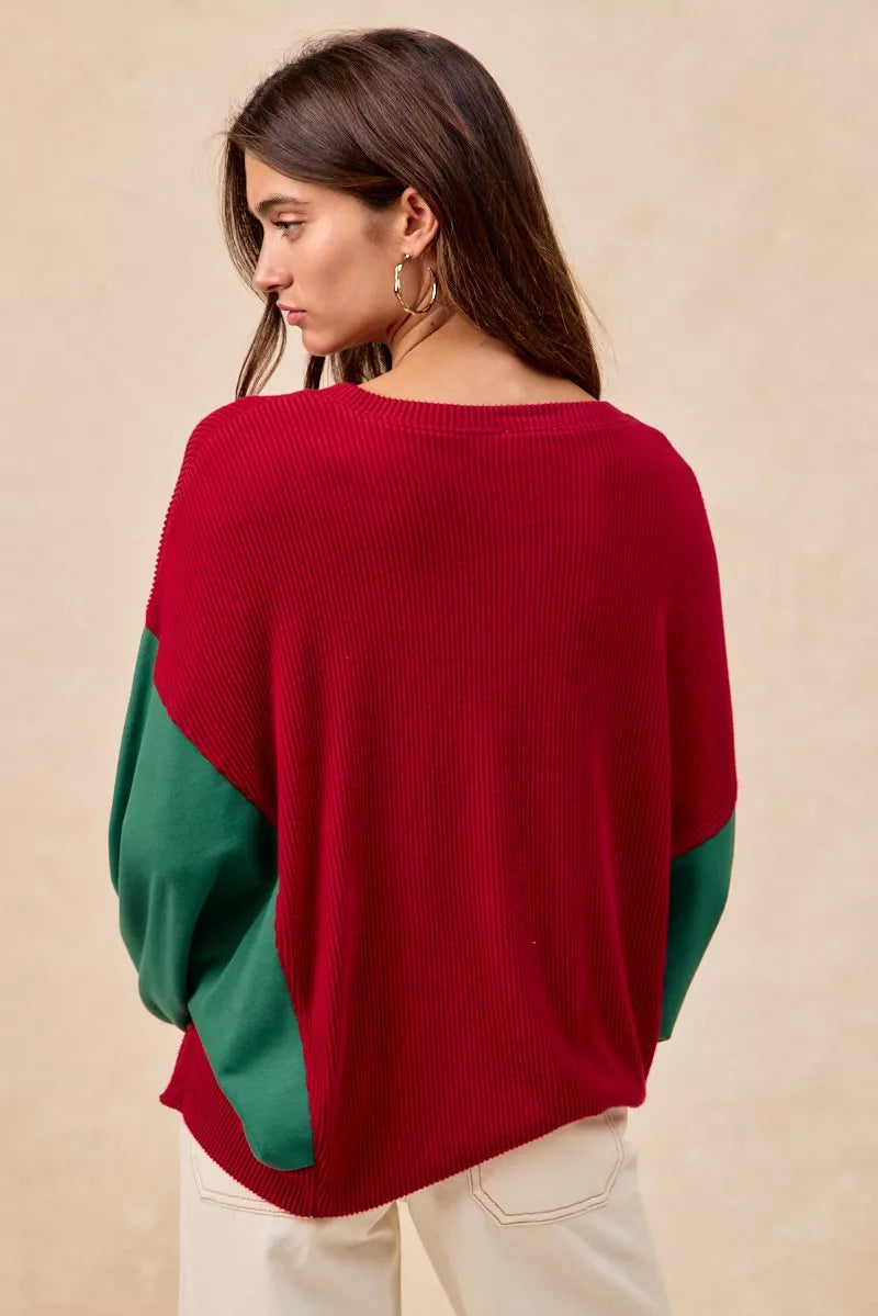 BiBi Christmas Theme Tree Embroidered Sweater - Trendsi | Lola Mariee