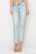 Risen Full Size High Rise Distressed Skinny Jeans - women's bottoms at Lola Mariee boutique