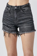 RISEN Raw Hem Denim Shorts with Pockets - women's bottoms at Lola Mariee boutique