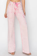 RISEN Full Size High Rise Cargo Pocket Jeans - women's bottoms at Lola Mariee boutique