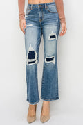 Risen Full Size High Rise Distressed Ankle Flare Jeans - women's bottoms at Lola Mariee boutique