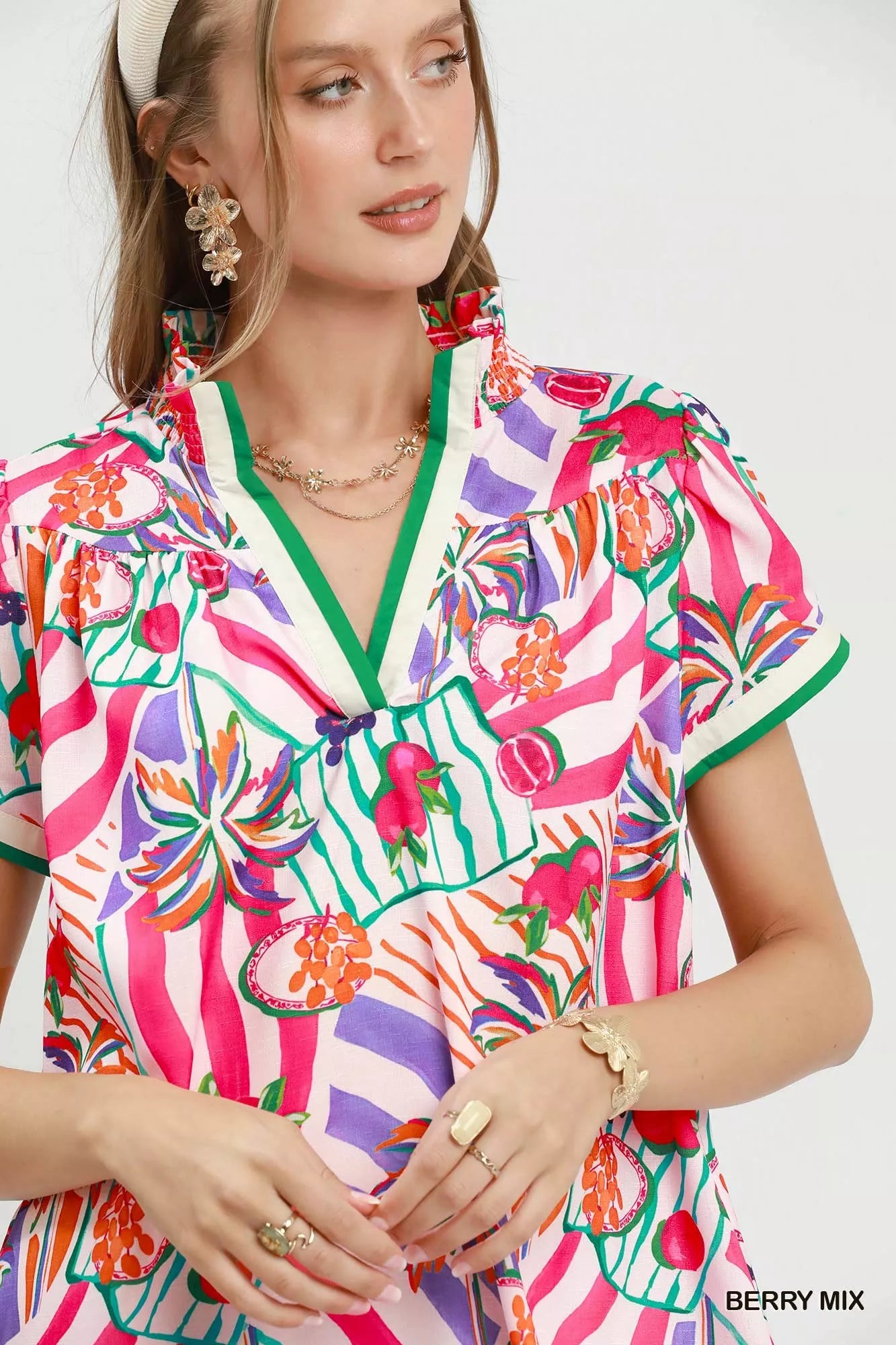 Umgee Tropical Print Collared Shift Dress - Trendsi | Lola Mariee