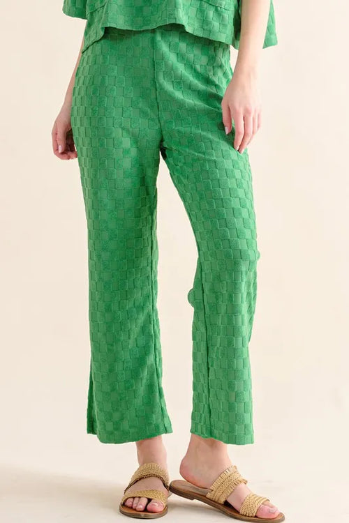 And The Why Brushed Texture Checker Board Pattern Casual Pants | Lola Mariee