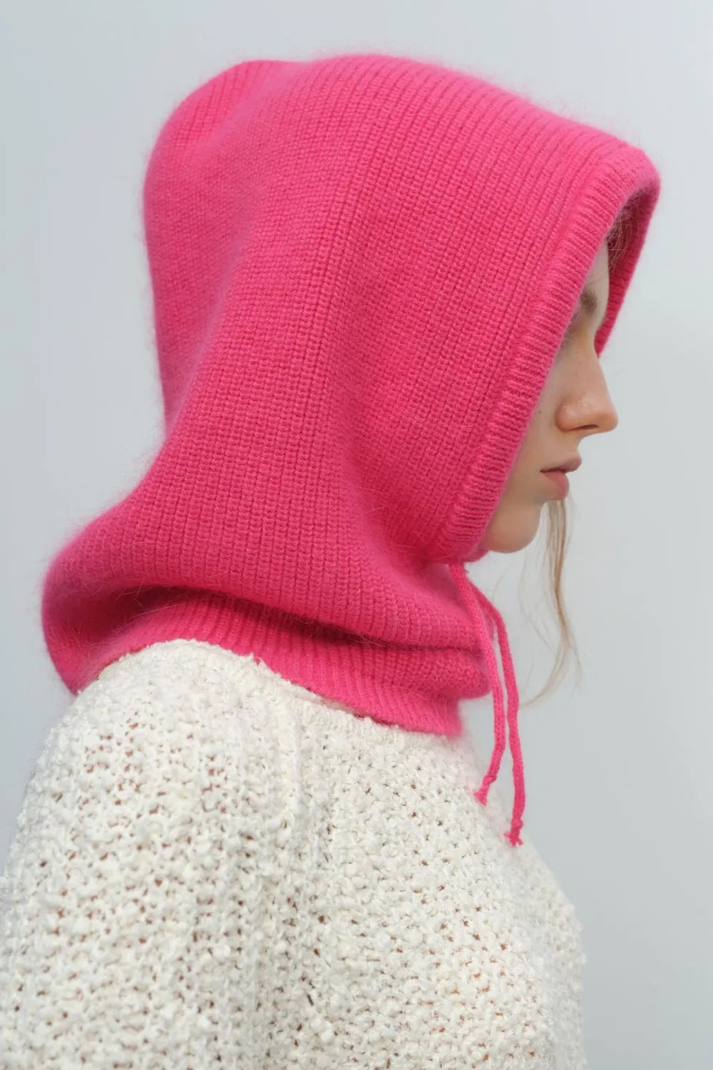 Drawstring Solid Color Thermal Knit Hat – view 4 | Lola Mariee