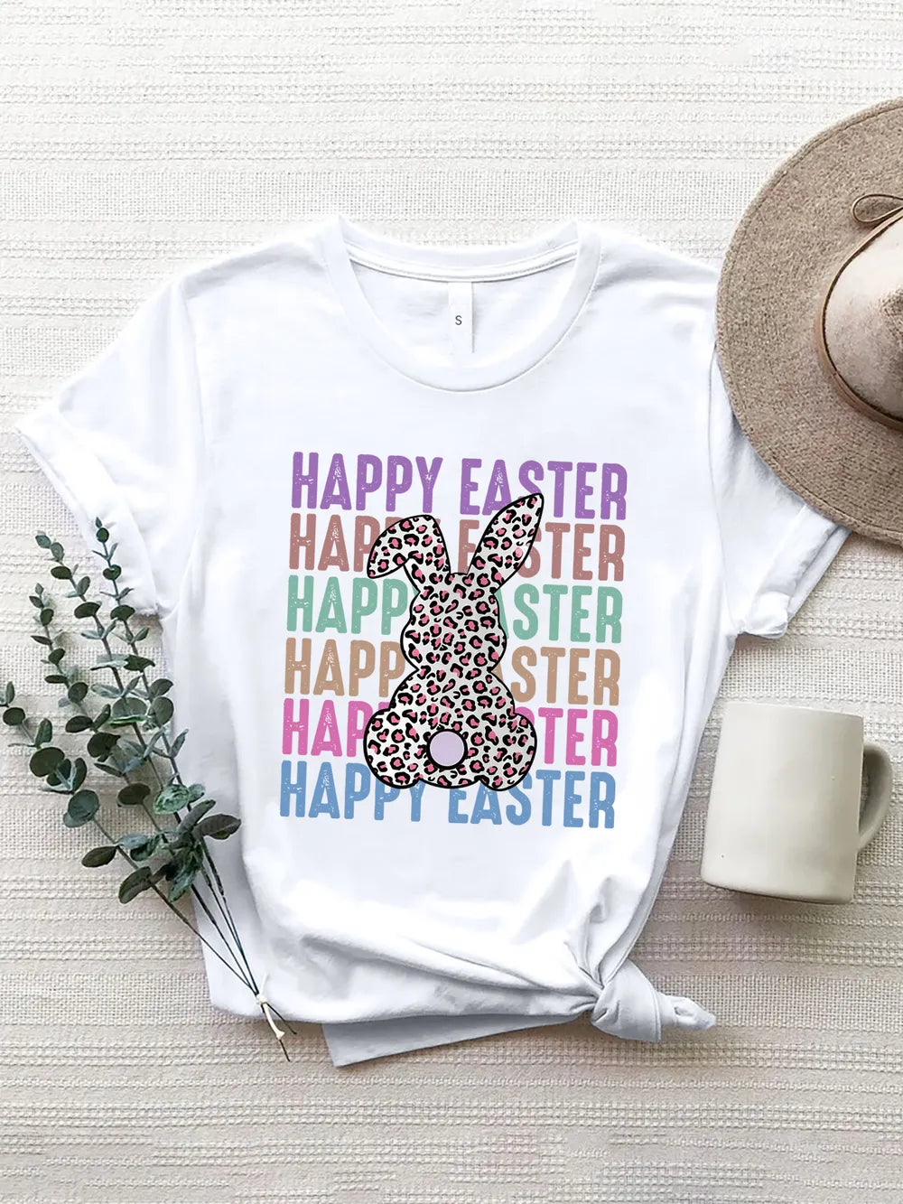 HAPPY EASTER Round Neck Short Sleeve T-Shirt – view 4 | Lola Mariee