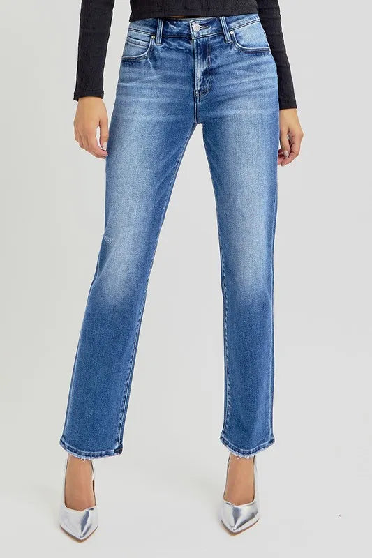 RISEN Mid Rise Ankle Tapered Jeans - women's bottoms at Lola Mariee boutique