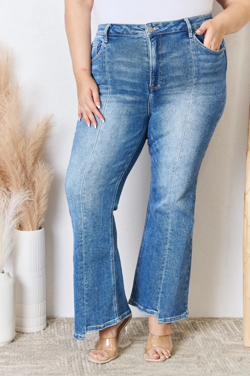 RISEN Full Size High Rise Ankle Flare Jeans - LOLA MARIEE | Lola Mariee