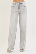 RISEN Slouchy Baggy Jeans with Contrast Stitching - women's bottoms at Lola Mariee boutique