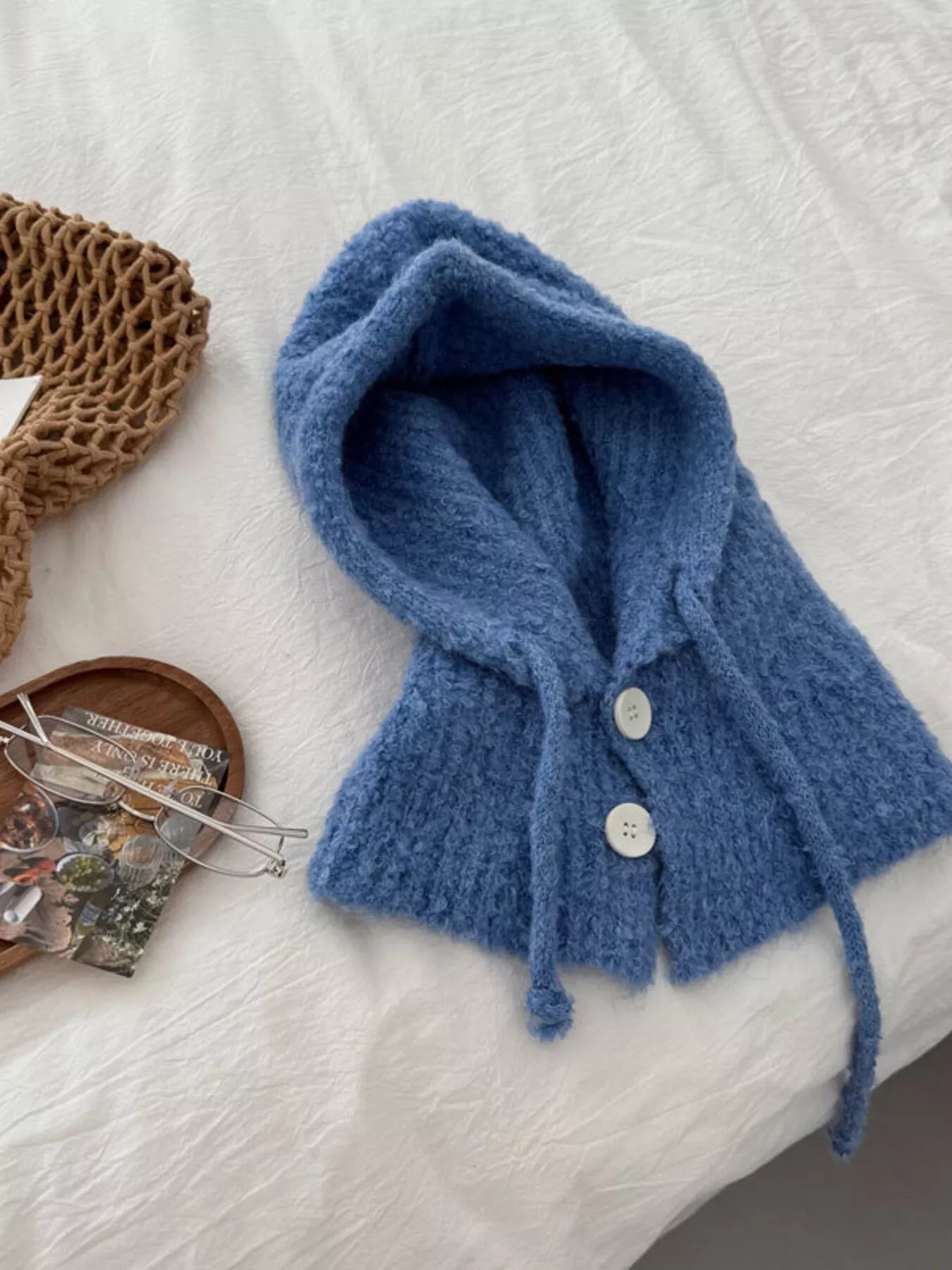 Cozy Knit Button Detail Hat – view 4 | Lola Mariee