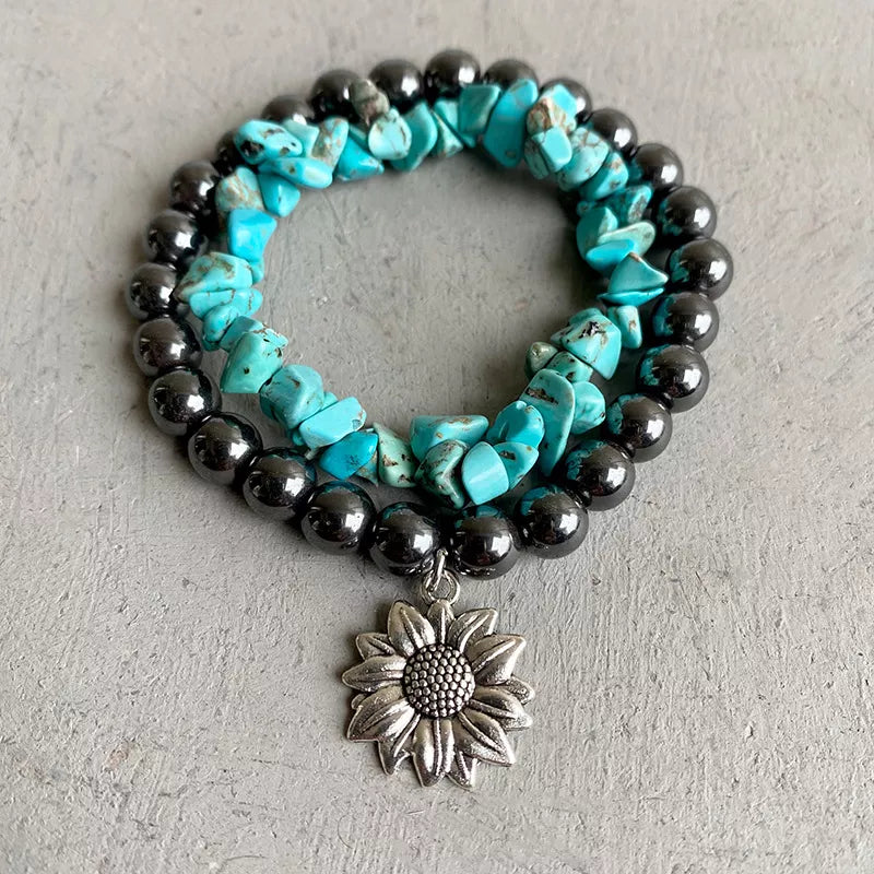 Turquoise Alloy Bracelet – view 7 | Lola Mariee
