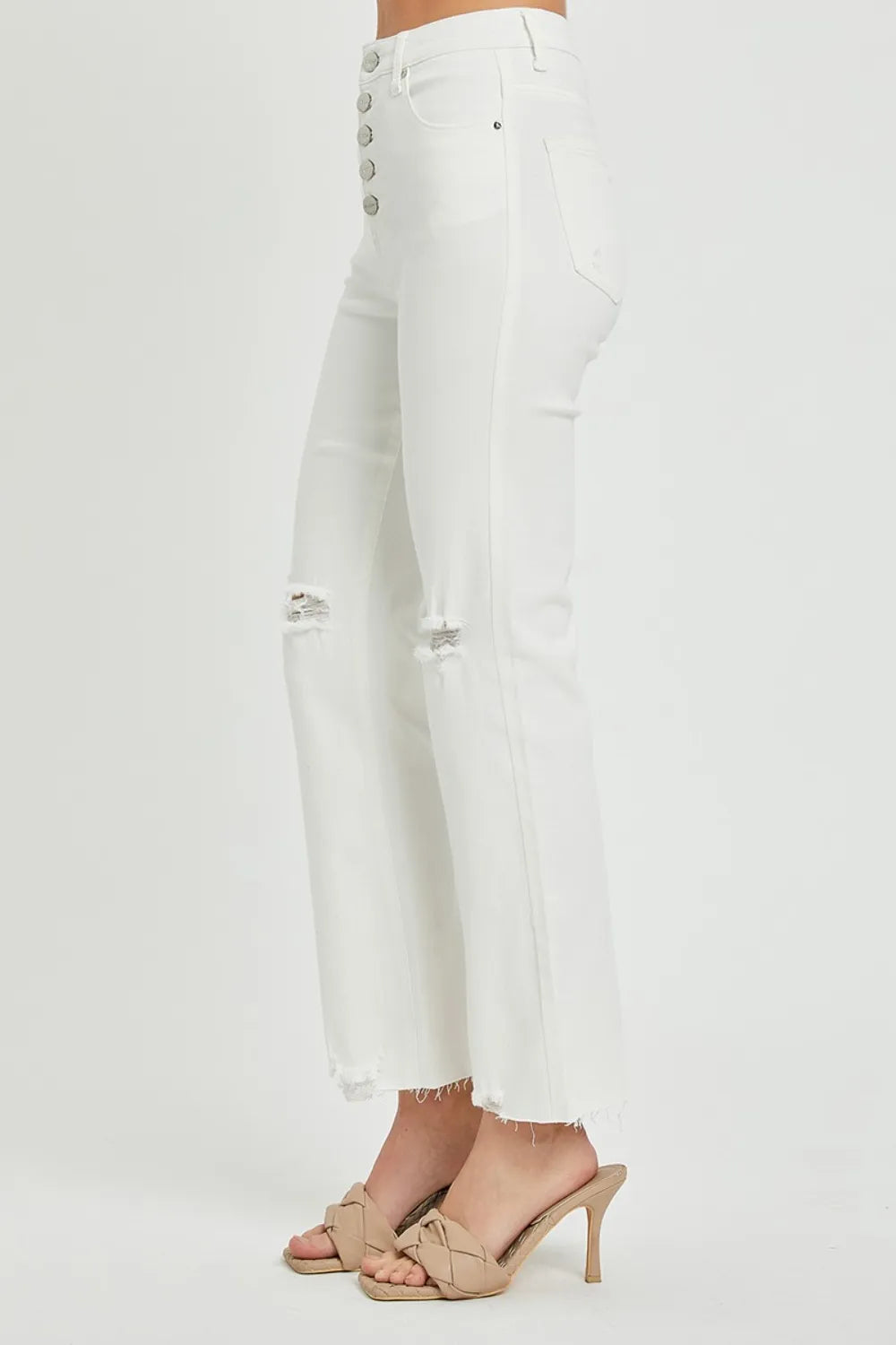 RISEN  Full Size High Rise Button Fly Straight Ankle Jeans - LOLA MARIEE | Lola Mariee