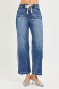 RISEN Elastic Band High Rise Cropped Wide Jeans - Trendsi | Lola Mariee