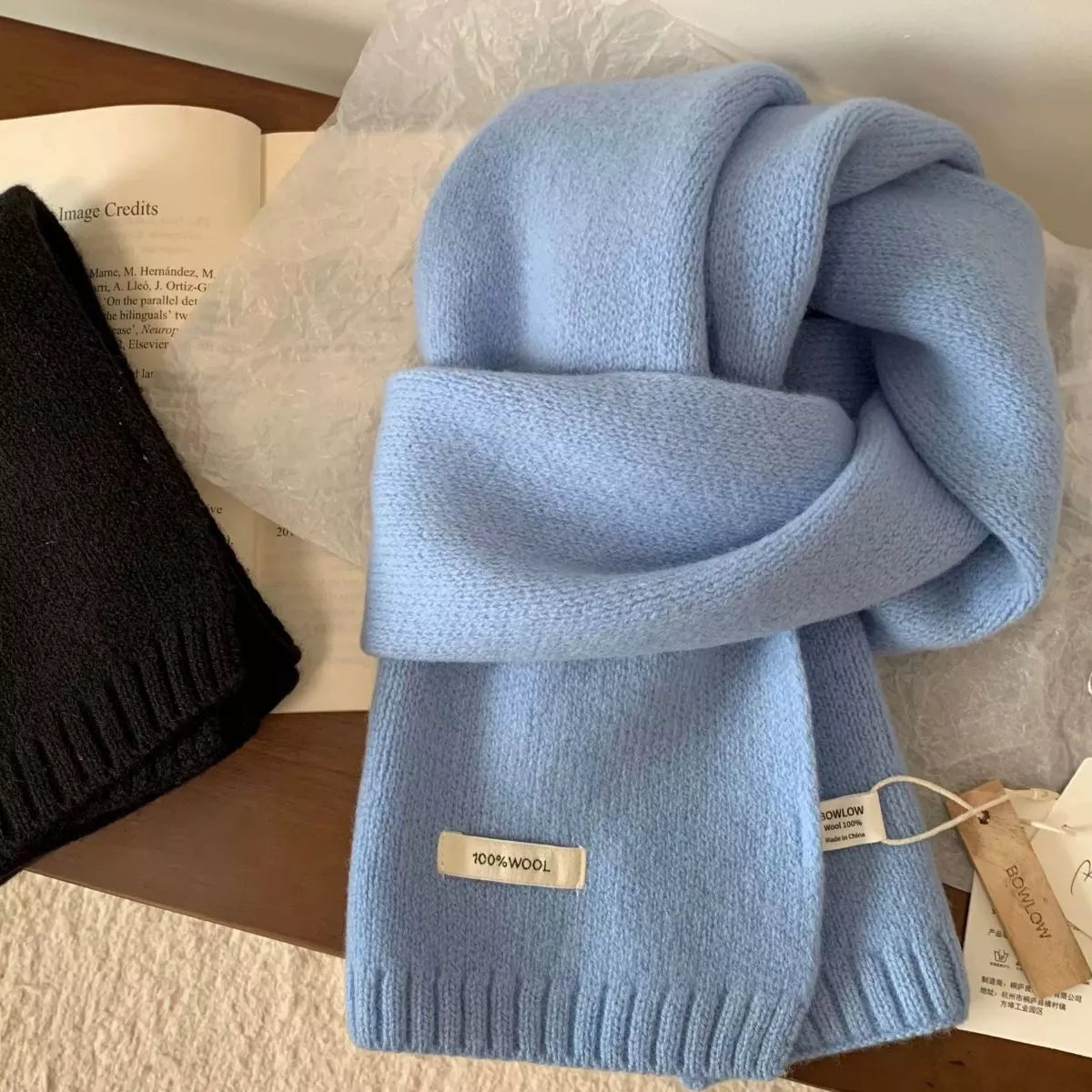 Warm Knitted Scarf – view 3 | Lola Mariee
