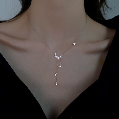 925 Sterling Silver Star Moon Necklace | Lola Mariee