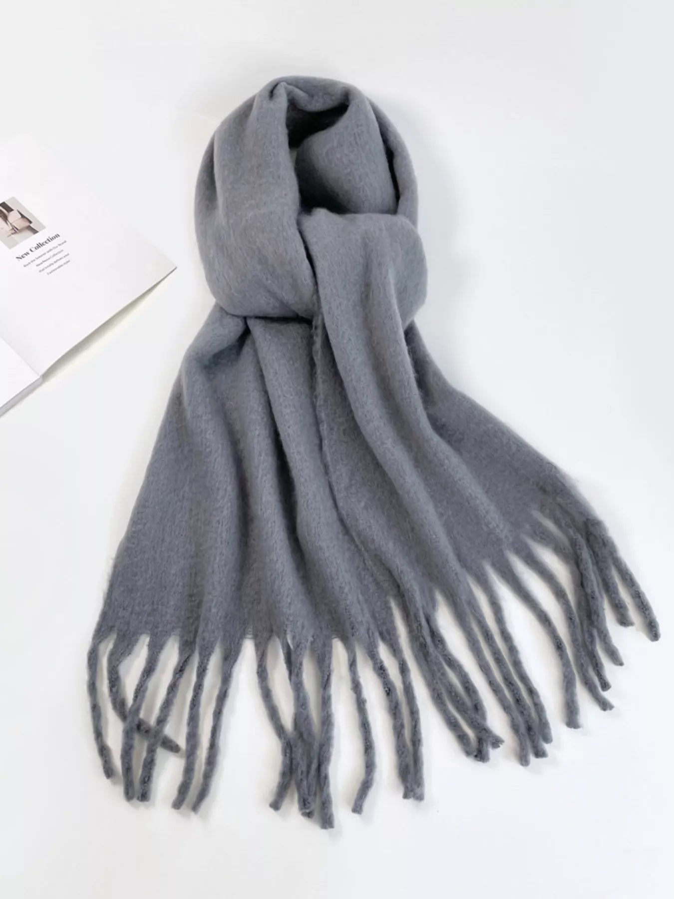 Fringe Hem Soft Winter Scarf – view 7 | Lola Mariee