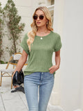 Round Neck Short Sleeve T-Shirt - Trendsi | Lola Mariee