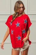 BiBi Fourth Of July Terry T-Shirt - Trendsi | Lola Mariee