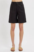 RISEN High Rise Pleated Front Shorts - women's bottoms at Lola Mariee boutique