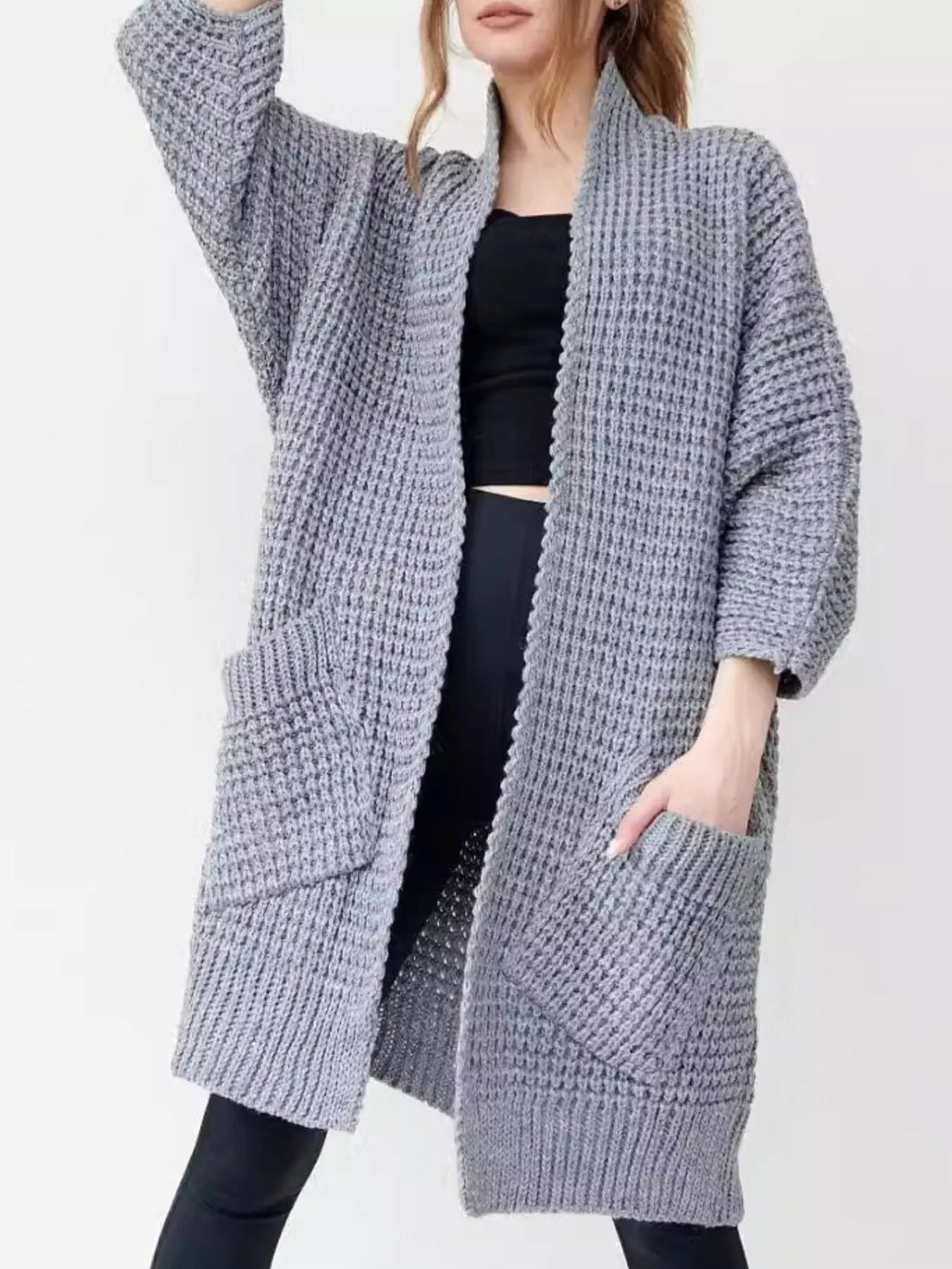 Chunky Knit Open Front Cardigan – view 4 | Lola Mariee