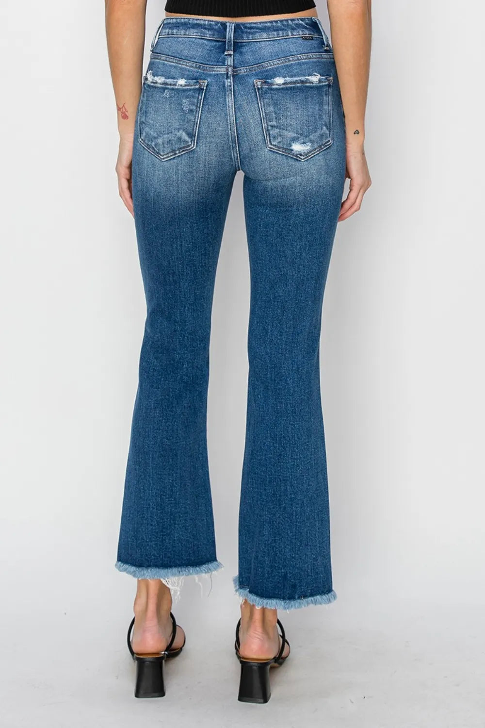 RISEN Full Size Frayed Step Hem Ankle Straight Jeans - LOLA MARIEE | Lola Mariee