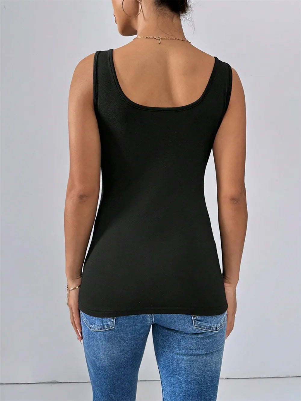 Scoop Neck Wide Strap Tank - Trendsi | Lola Mariee